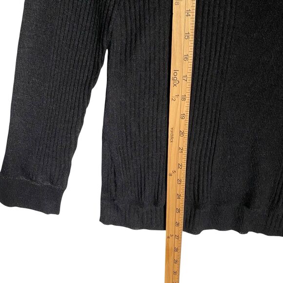 Madewell Alpaca Wool Ribbed Crewneck Sweater XS Black Relaxed Grunge Oversize - Picture 5 of 12